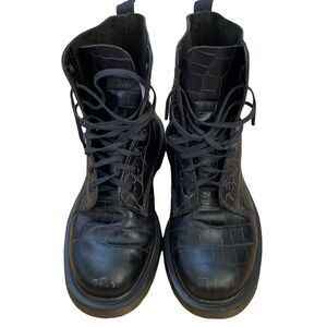 Dr. Martens Black Pascal Croco Embossed Boots ~ Size US 6